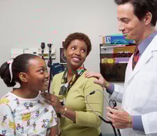 Girl getting check up