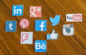 Social Media Icons on wood
