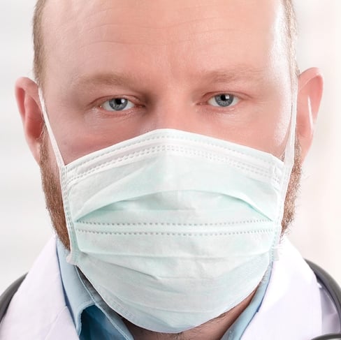 man with a face mask